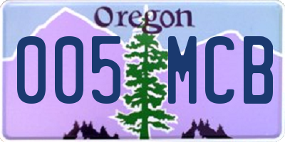 OR license plate 005MCB
