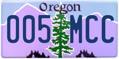 OR license plate 005MCC