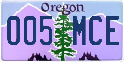 OR license plate 005MCE