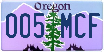 OR license plate 005MCF