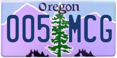 OR license plate 005MCG