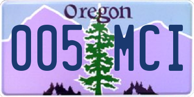 OR license plate 005MCI