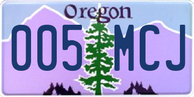 OR license plate 005MCJ