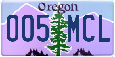 OR license plate 005MCL
