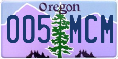 OR license plate 005MCM