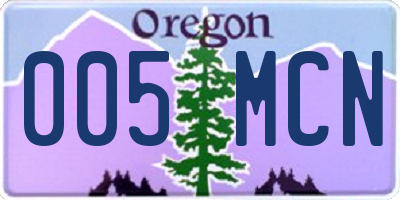 OR license plate 005MCN