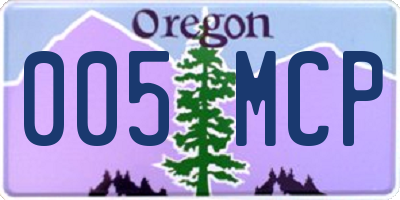 OR license plate 005MCP