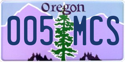 OR license plate 005MCS