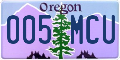OR license plate 005MCU