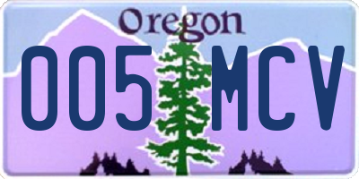 OR license plate 005MCV