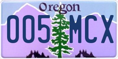 OR license plate 005MCX