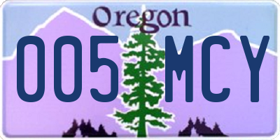 OR license plate 005MCY