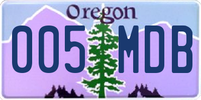 OR license plate 005MDB