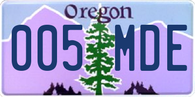 OR license plate 005MDE