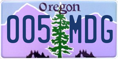 OR license plate 005MDG