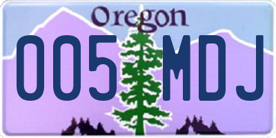 OR license plate 005MDJ