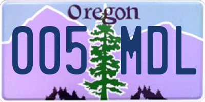 OR license plate 005MDL