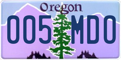 OR license plate 005MDO