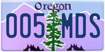 OR license plate 005MDS