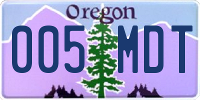 OR license plate 005MDT