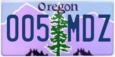 OR license plate 005MDZ