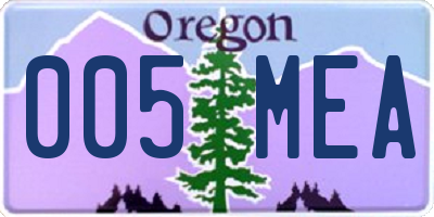 OR license plate 005MEA