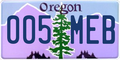 OR license plate 005MEB