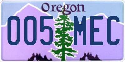 OR license plate 005MEC