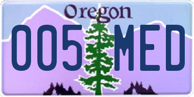OR license plate 005MED