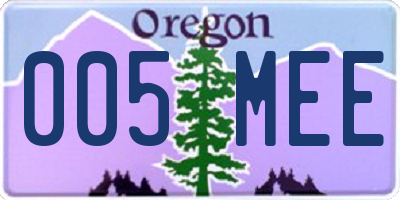 OR license plate 005MEE