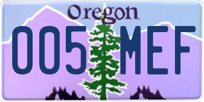OR license plate 005MEF