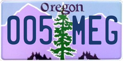 OR license plate 005MEG