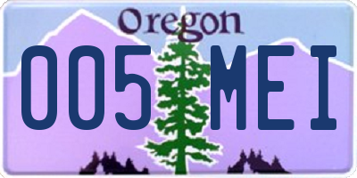 OR license plate 005MEI