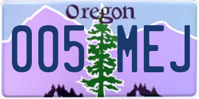 OR license plate 005MEJ