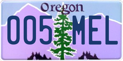 OR license plate 005MEL