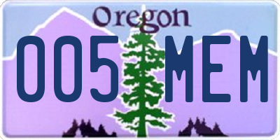 OR license plate 005MEM