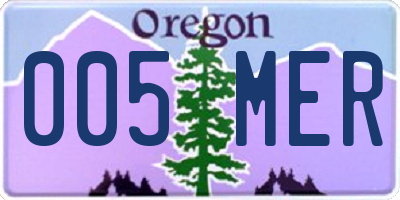 OR license plate 005MER