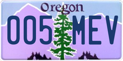 OR license plate 005MEV