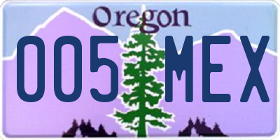 OR license plate 005MEX