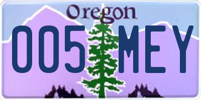 OR license plate 005MEY