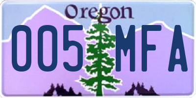 OR license plate 005MFA