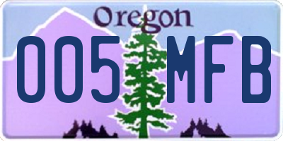 OR license plate 005MFB