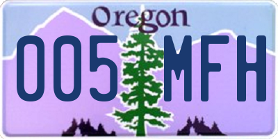 OR license plate 005MFH