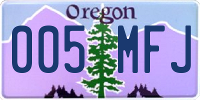 OR license plate 005MFJ