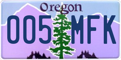 OR license plate 005MFK