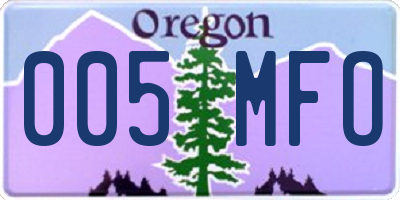 OR license plate 005MFO