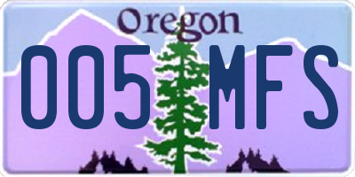 OR license plate 005MFS