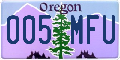 OR license plate 005MFU