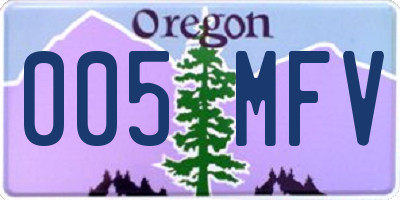 OR license plate 005MFV