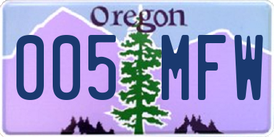 OR license plate 005MFW